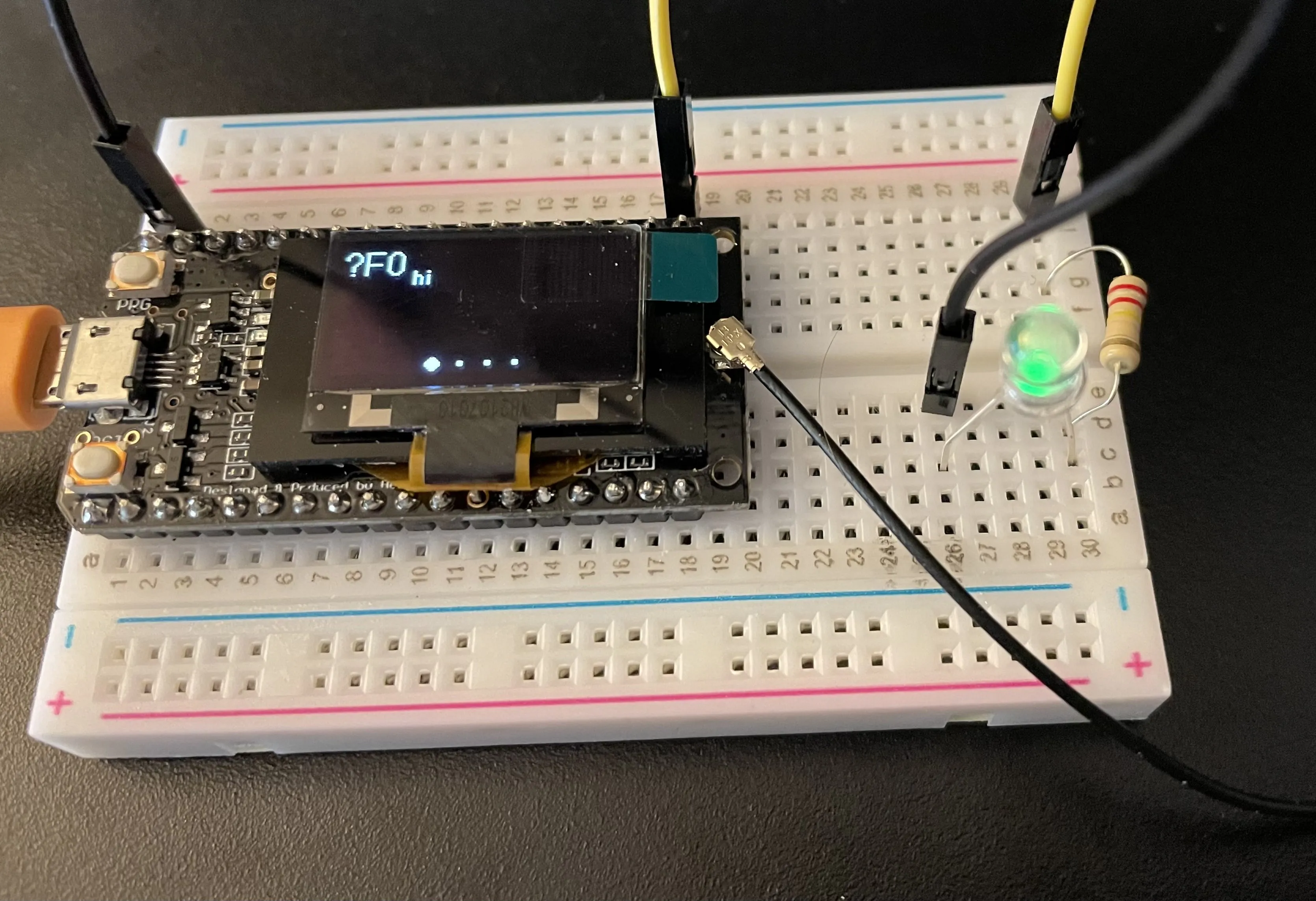 T-Lora v1 with LED on GPIO 21