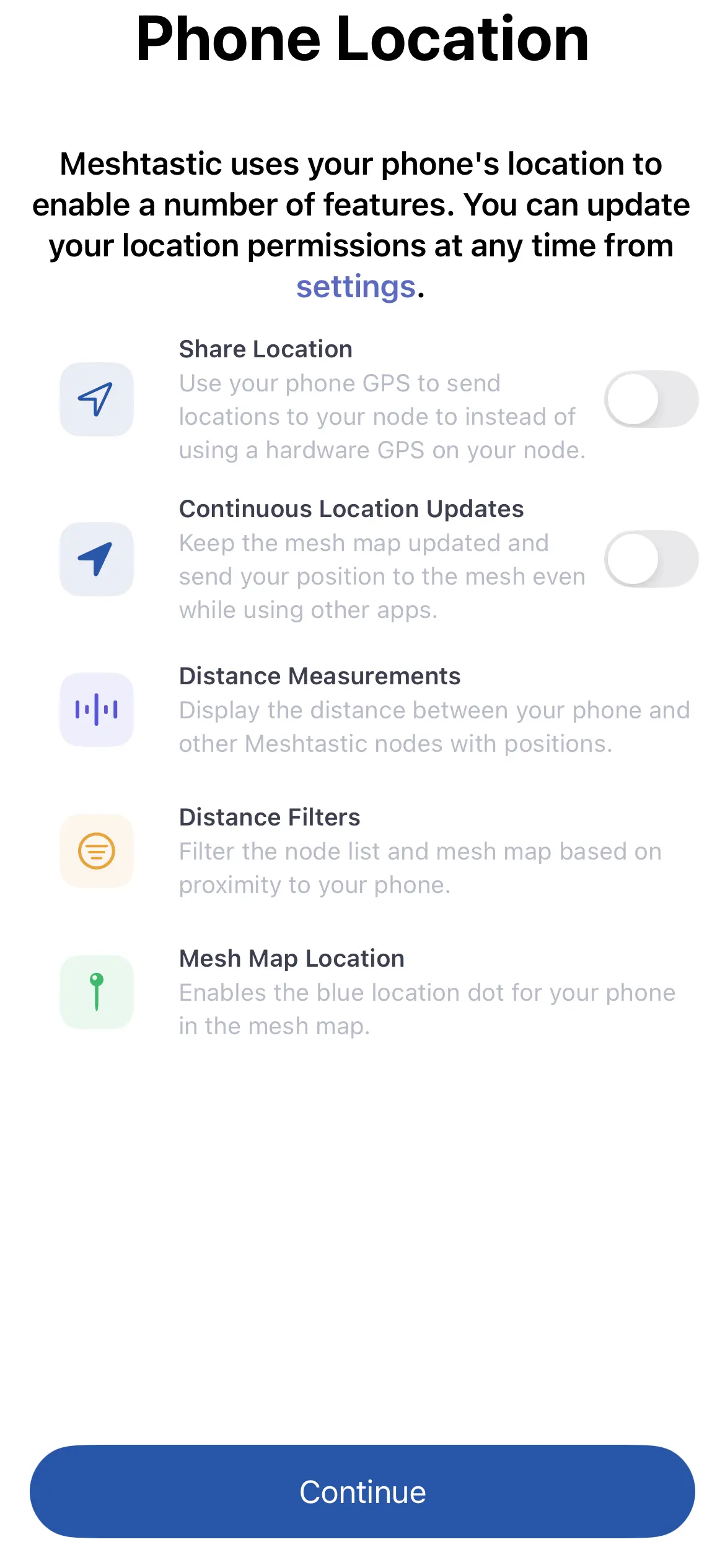Location permission screen