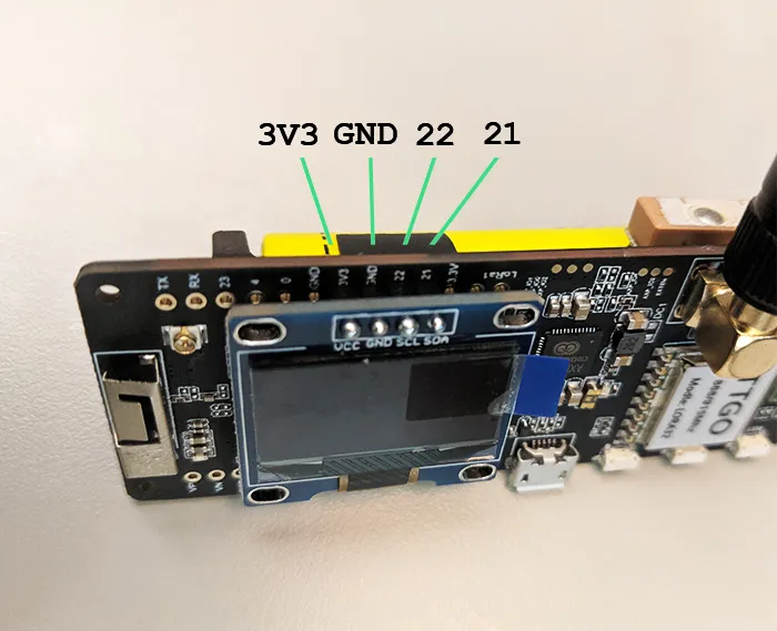 Connecting the OLED screen to a T-Beam