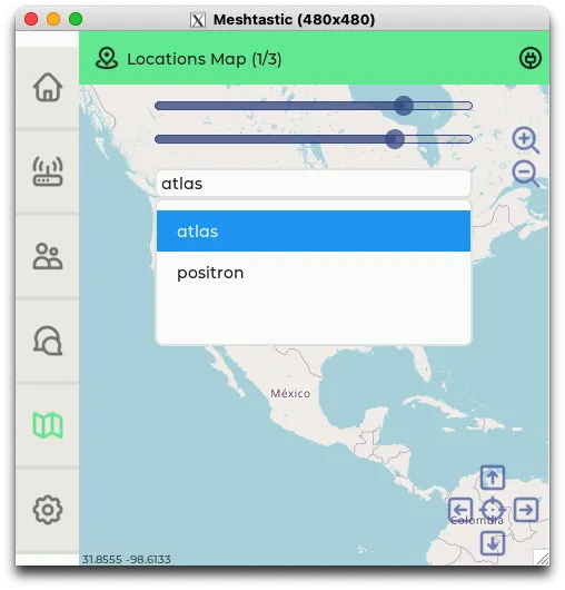 MUI Map Options Light