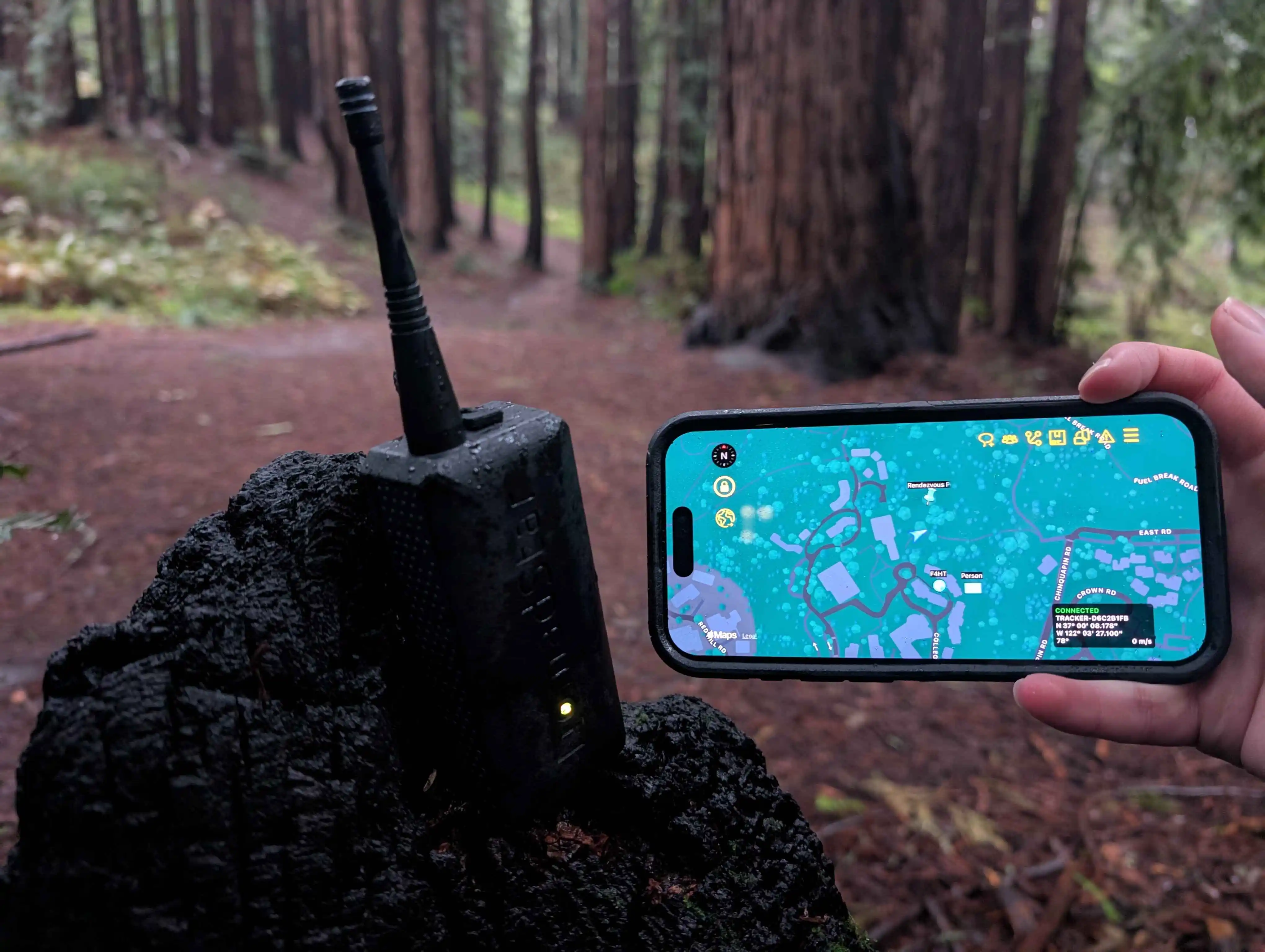 TAK Aware display showing mesh integration